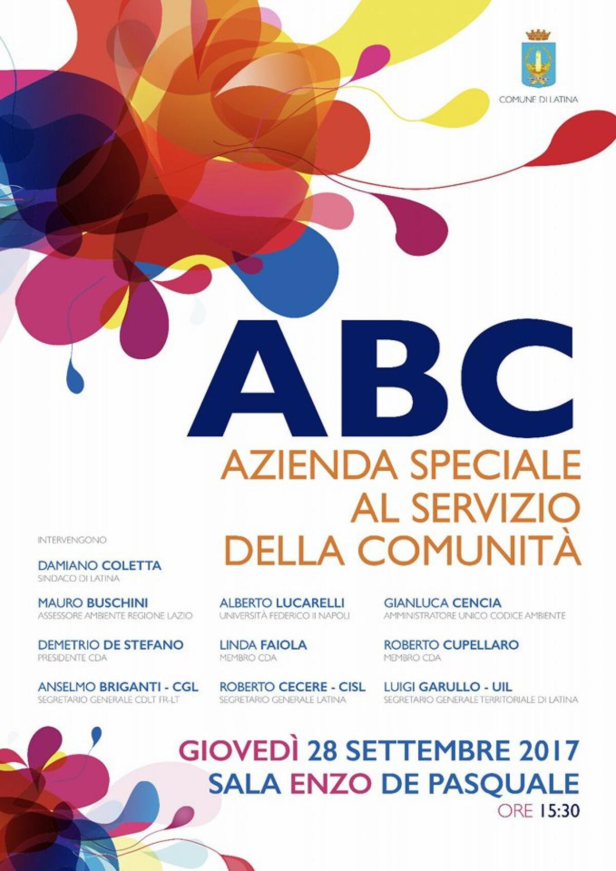 LATINA  - Il Comune presenta alla città il progetto dell’Abc, l’Azienda per i Beni Comuni. - 