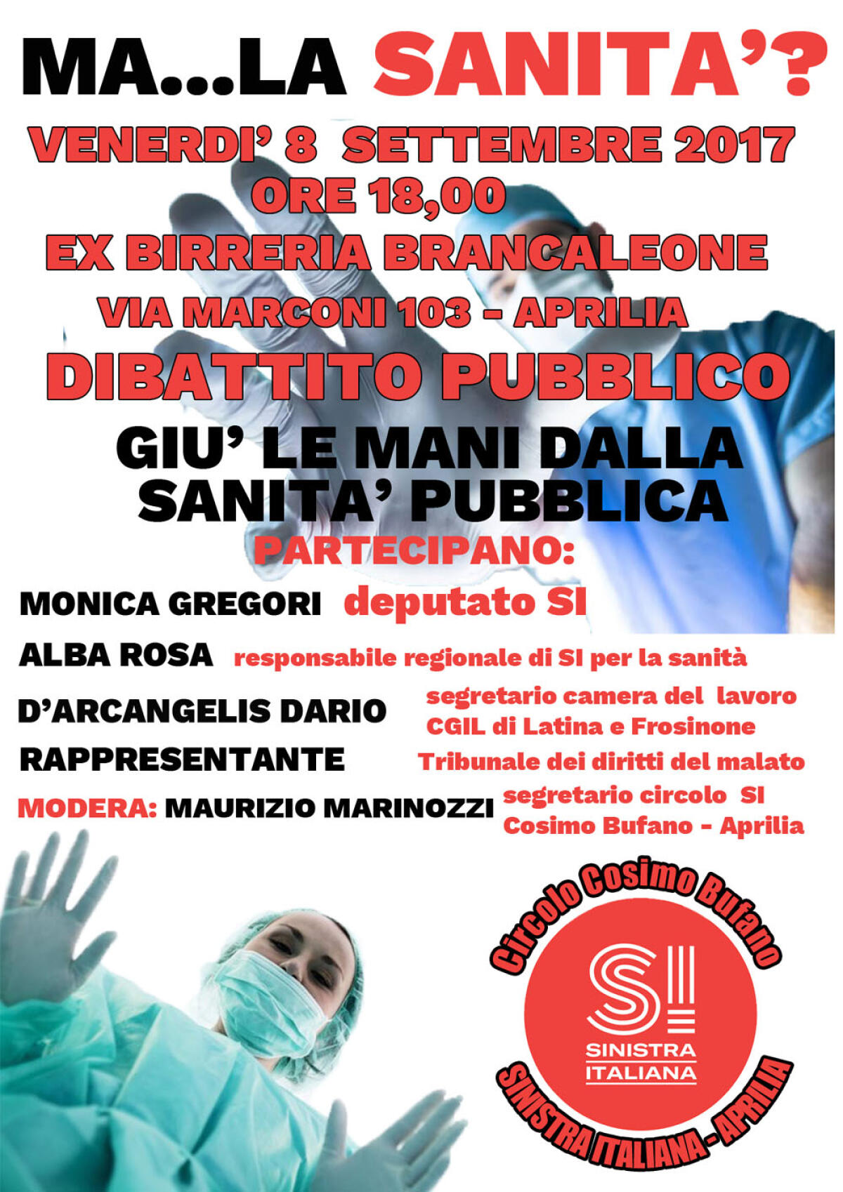 Sanità, ad Aprilia l'8 settembre un dibattito politico - 