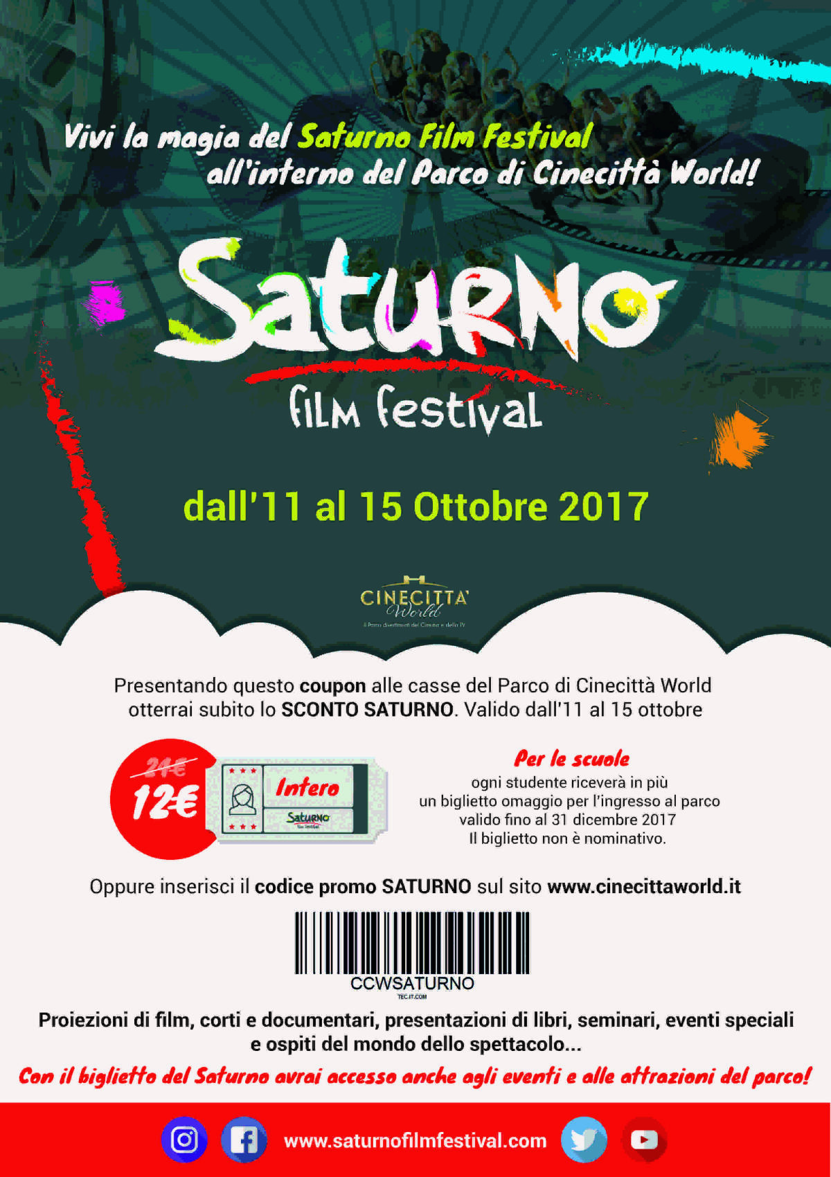 Al Cinecittà World entra nel vivo la 13esima edizione del "Saturno Film Festival". - 