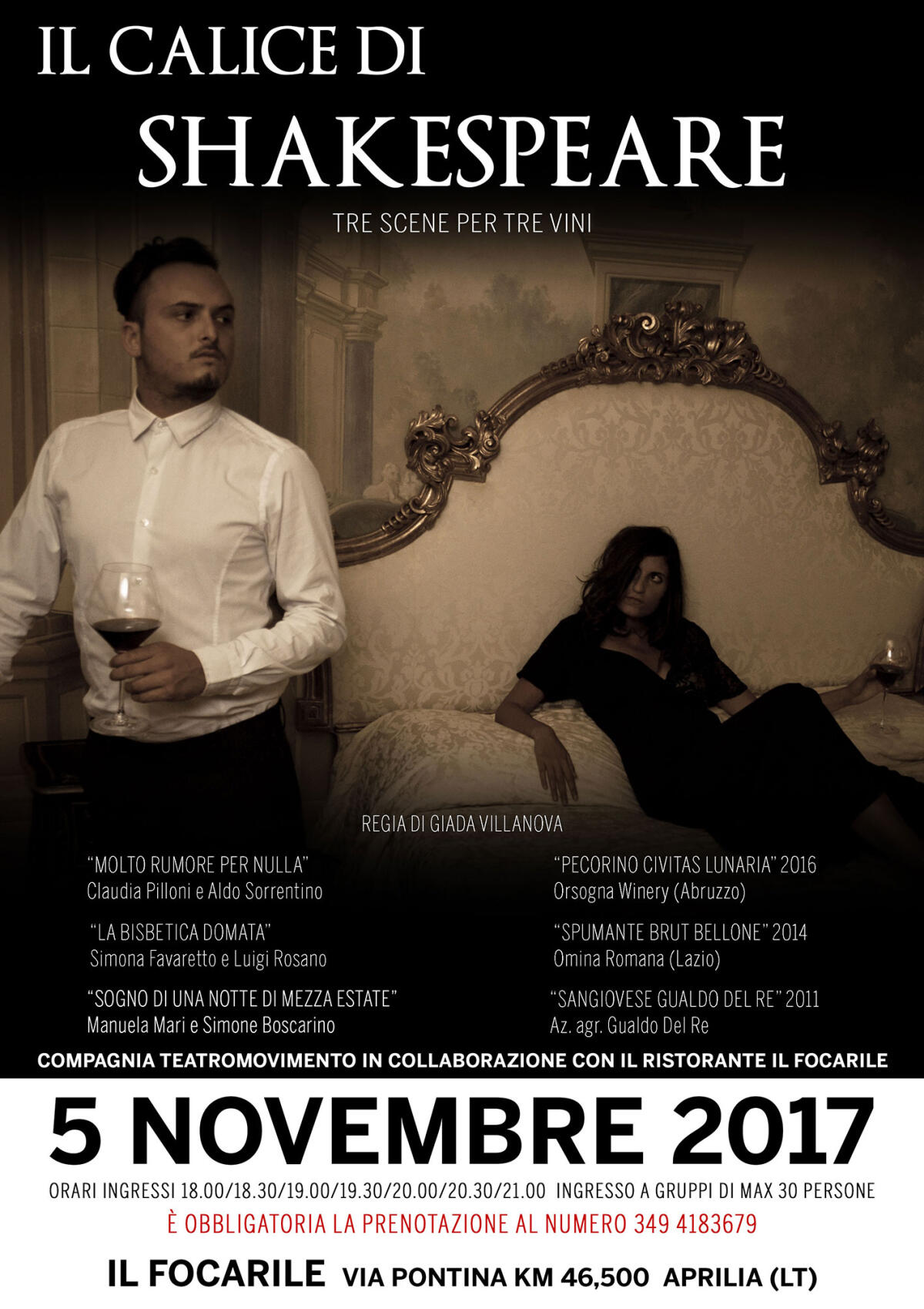 Al ristorante Il Focarile di Aprilia in scena "Il Calice di Shakespeare" - 