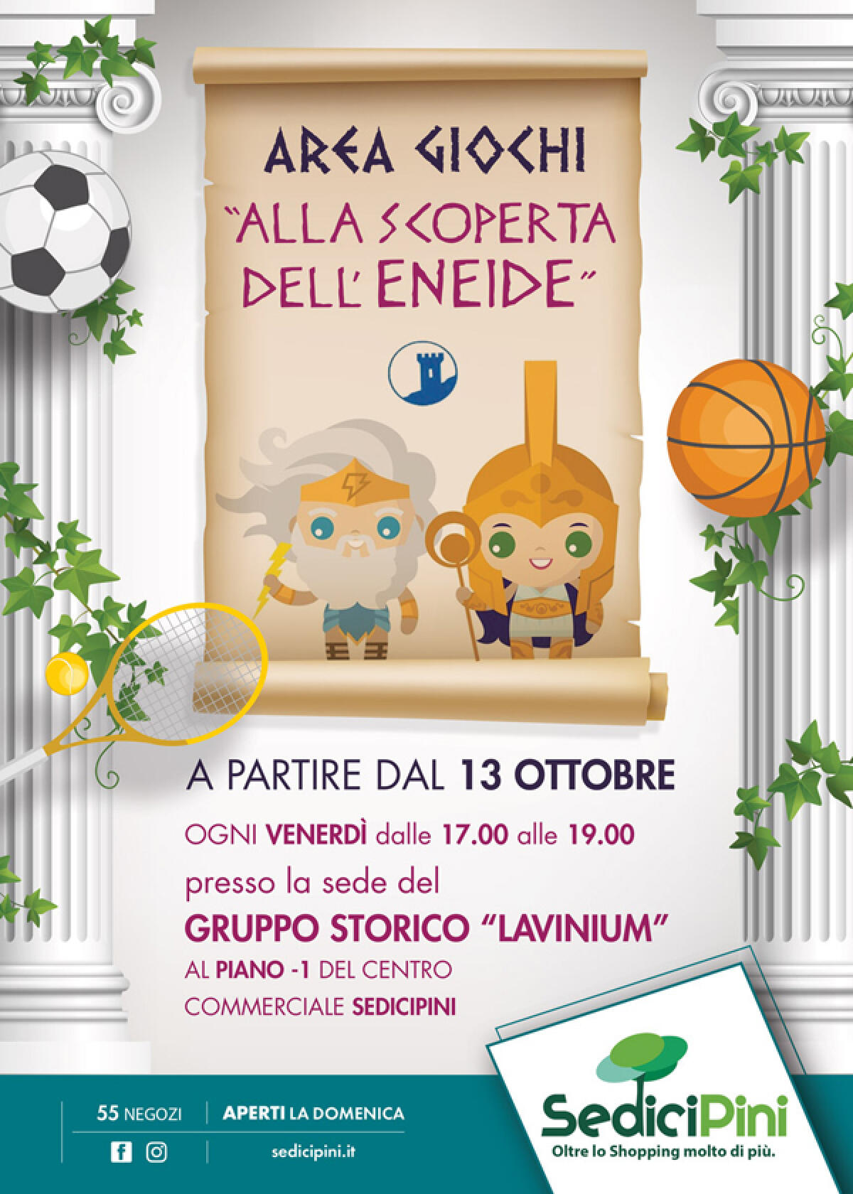 Al 16 Pini di Pomezia l'inaugurazione dell’Area Giochi “Alla scoperta dell’Eneide - 