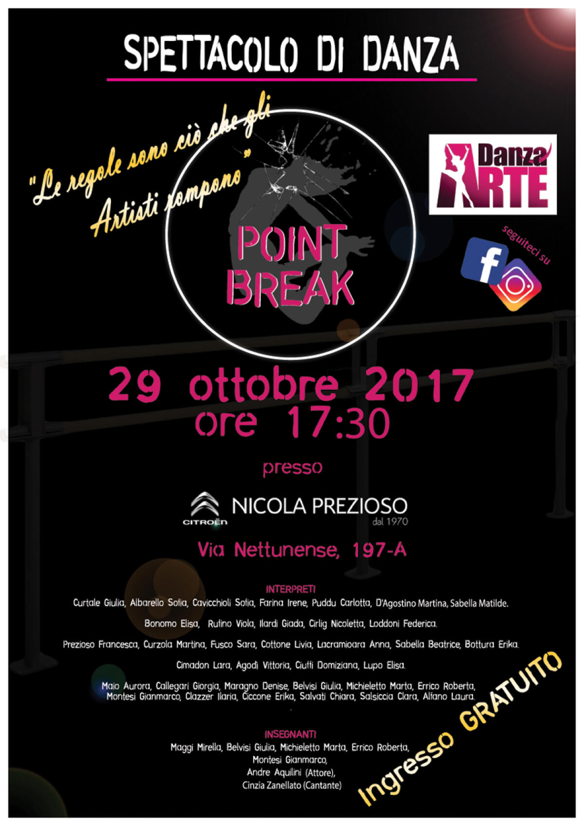 "Point Break", appuntamento con la danza alla concessionaria Nicola Prezioso di Aprilia - 