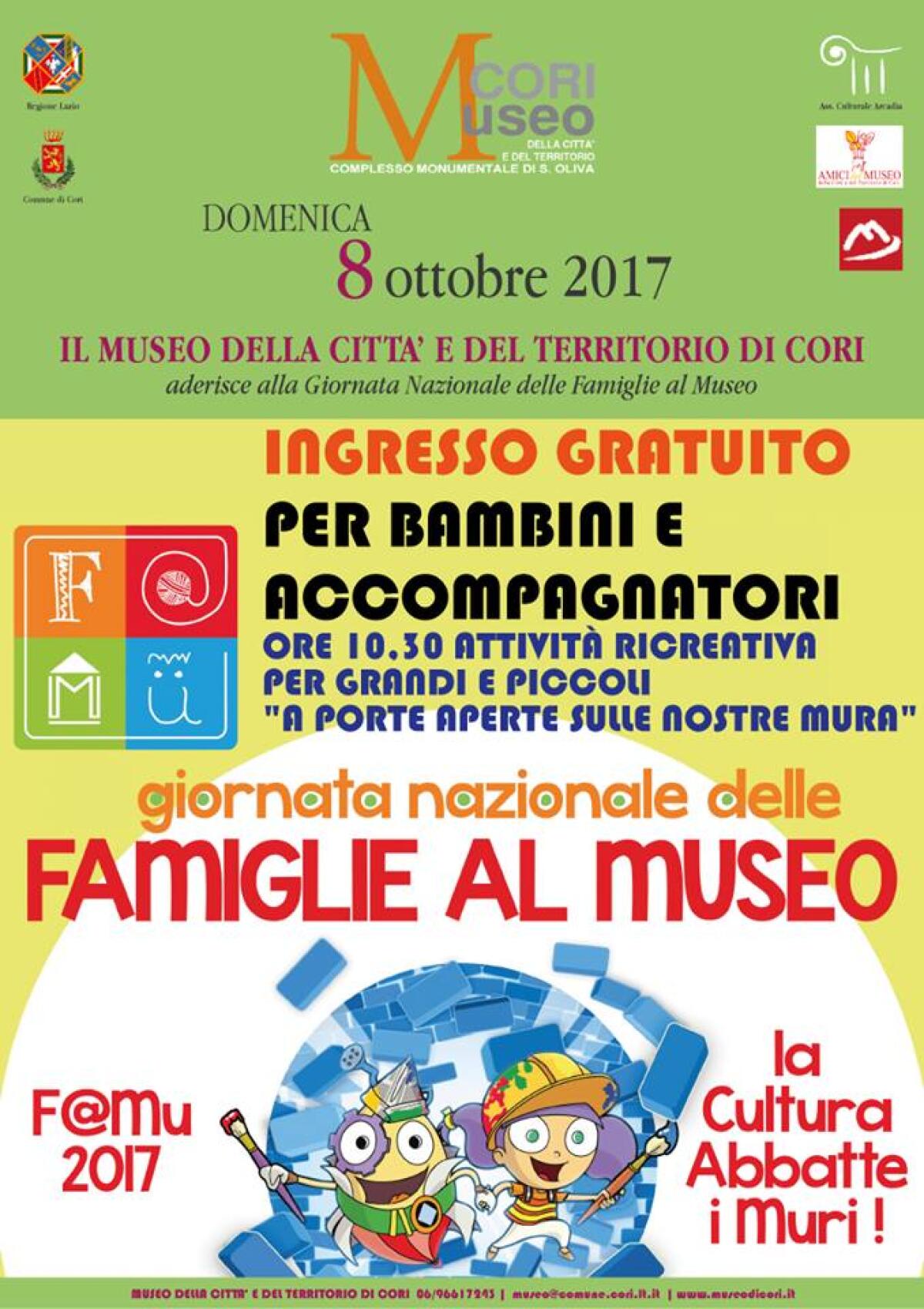 A Cori questa domenica si celebra la “Giornata Nazionale delle famiglie al Museo”. - 