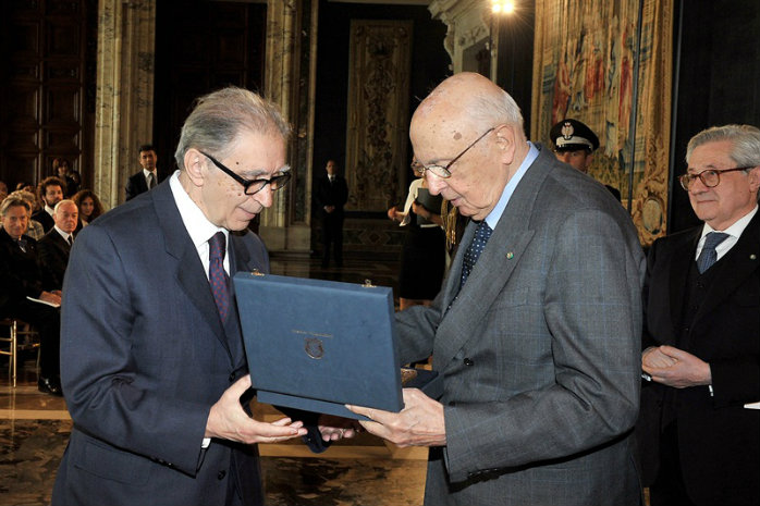 Riccardo Cerocchi con il Presidente Napolitano