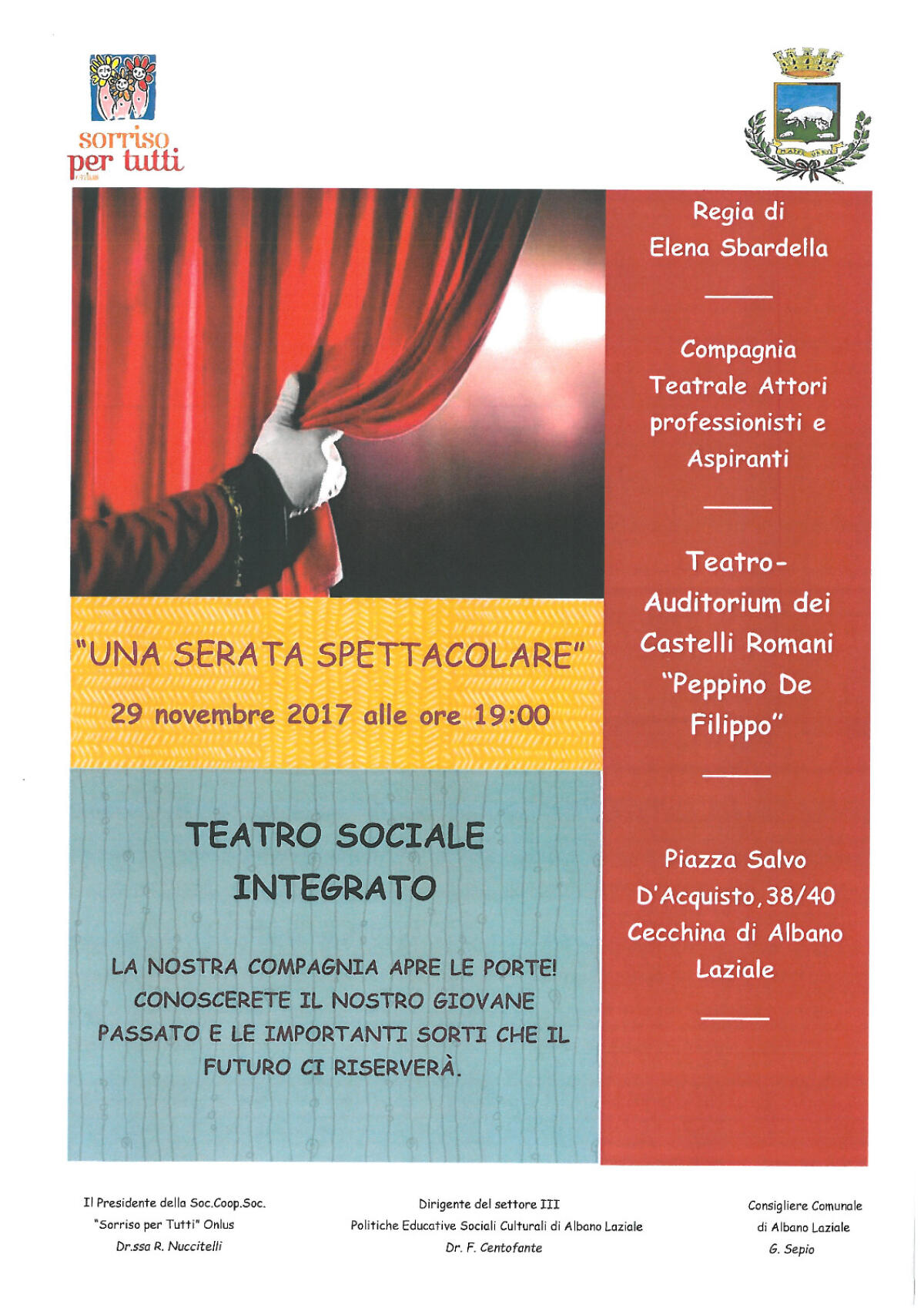 Teatro sociale integrato, ad Albano domani sarà "Una serata spettacolare" - 