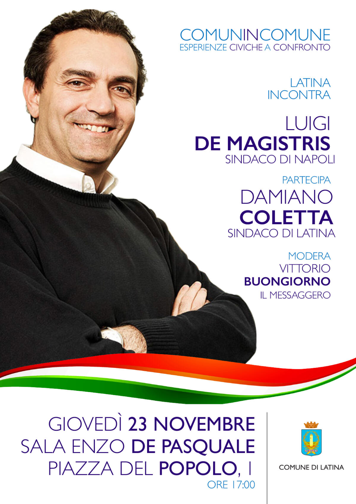 Latina - Un confronto sull'esperienza civica, Coletta incontra De Magistris - 