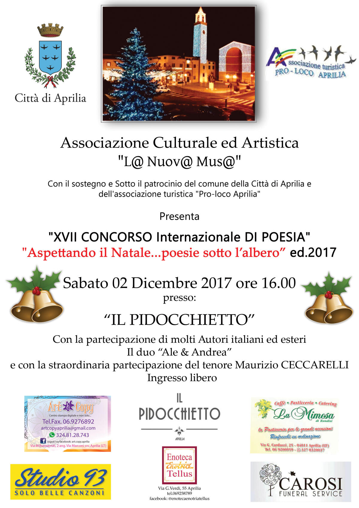 “Aspettando il Natale, poesie sotto l’albero”, torna il concorso di poesia de "L@ Nuov@ Mus@" di Aprilia - 