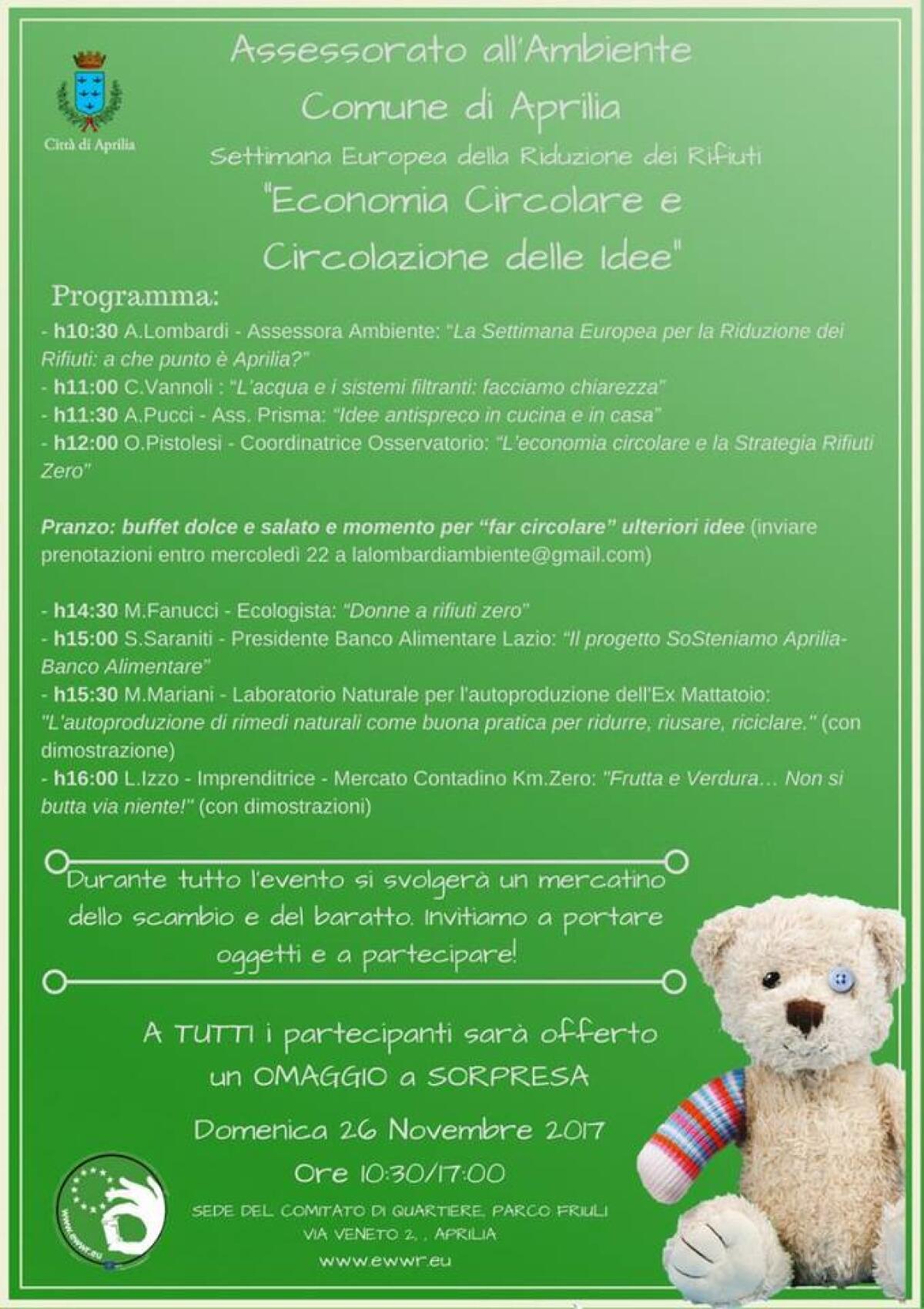 Rifiuti - Ad Aprilia si parla di "Economia Circolare e Circolazione di idee" - 