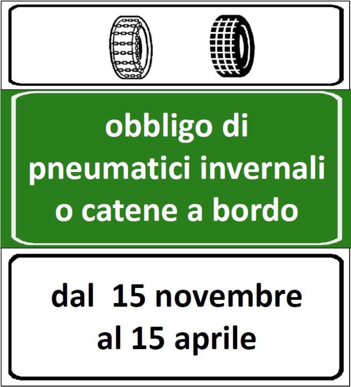 Dal 15 novembre obbligo di catene a bordo o pneumatici invernali sulle strade regionali del Lazio. - 