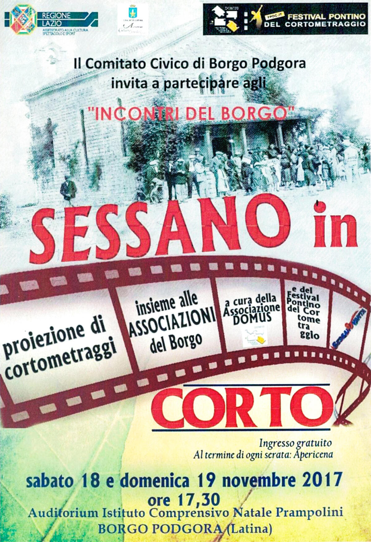 “Sessano in Corto”: due giornate di cortometraggi d’autore questo fine settimana a Borgo Podgora, a Latina - 