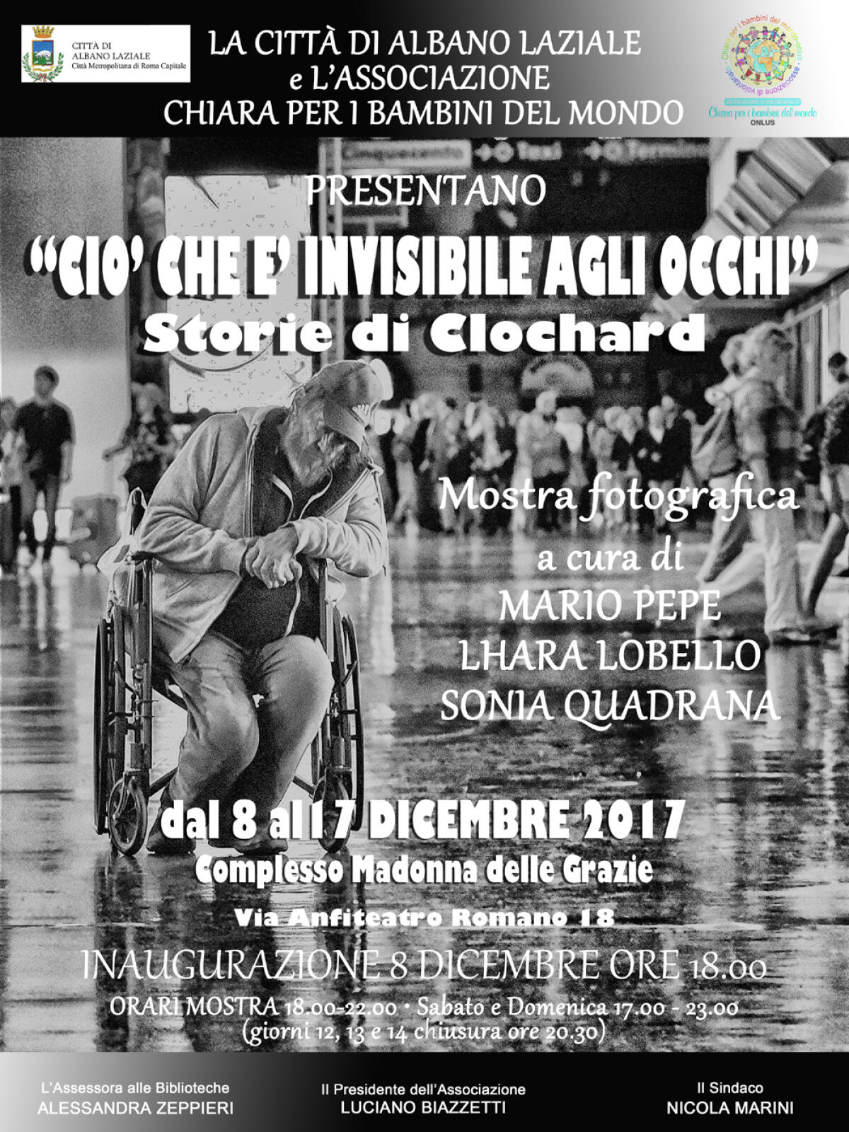 Albano, in arrivo la mostra  “Ciò che è invisibile agli occhi – Storie di Clochard” - 