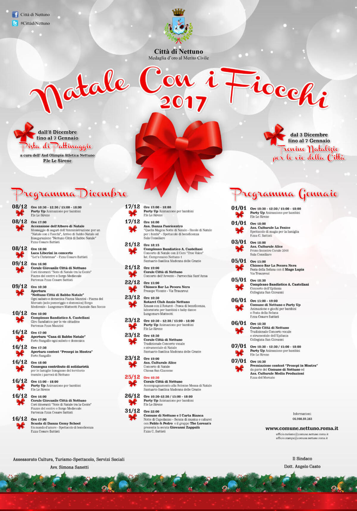 "Natale con i fiocchi”: il 31 dicembre musica e cabaret in piazza a Nettuno. - 