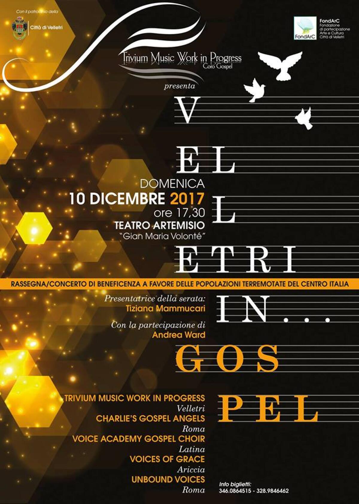 “Velletri in Gospel”: questa domenica musica e solidarietà al Teatro Artemisio. - 