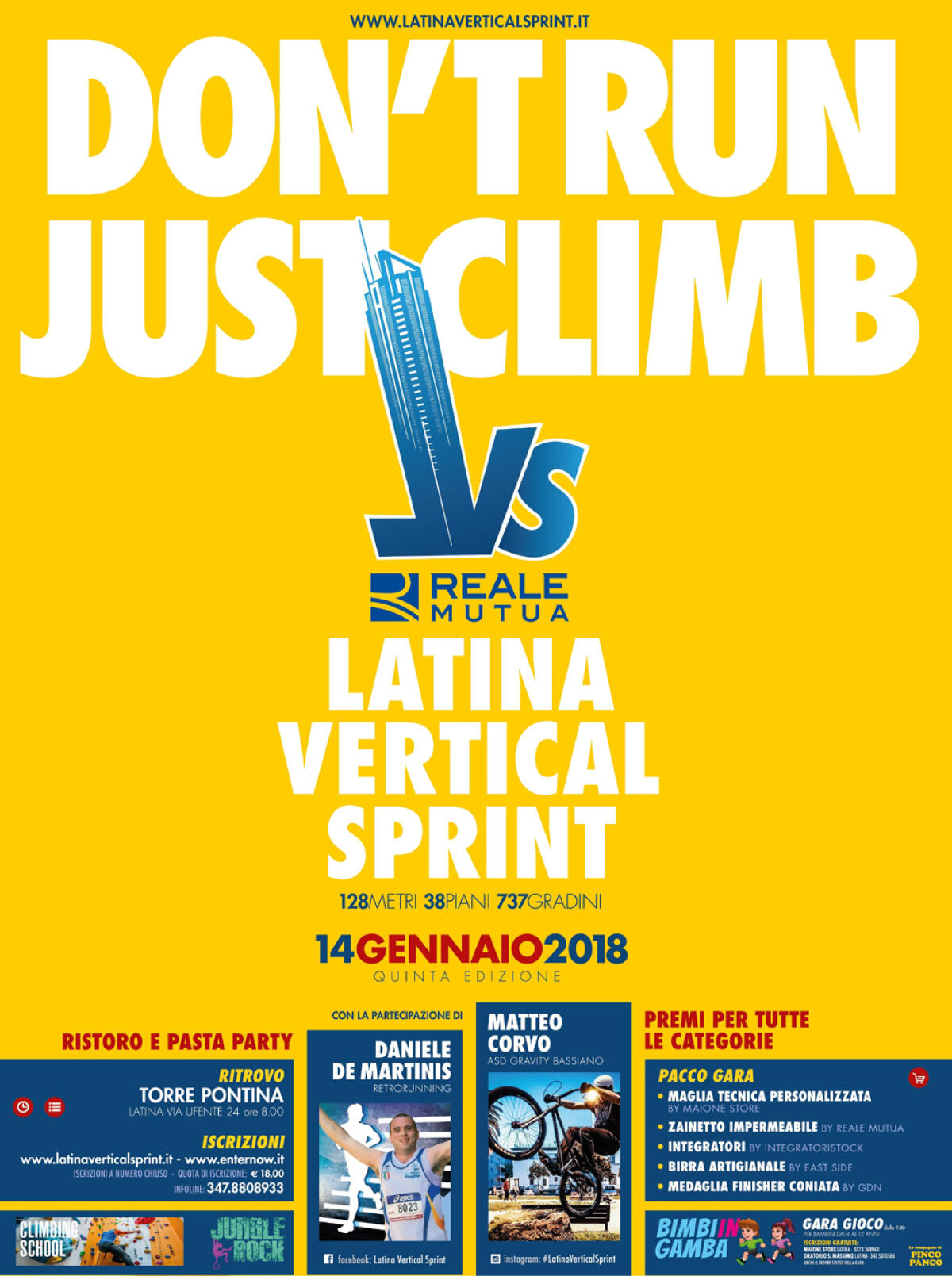 “Latina Vertical Sprint": domenica 14 gennaio la quinta scalata alla Torre Pontina. - 