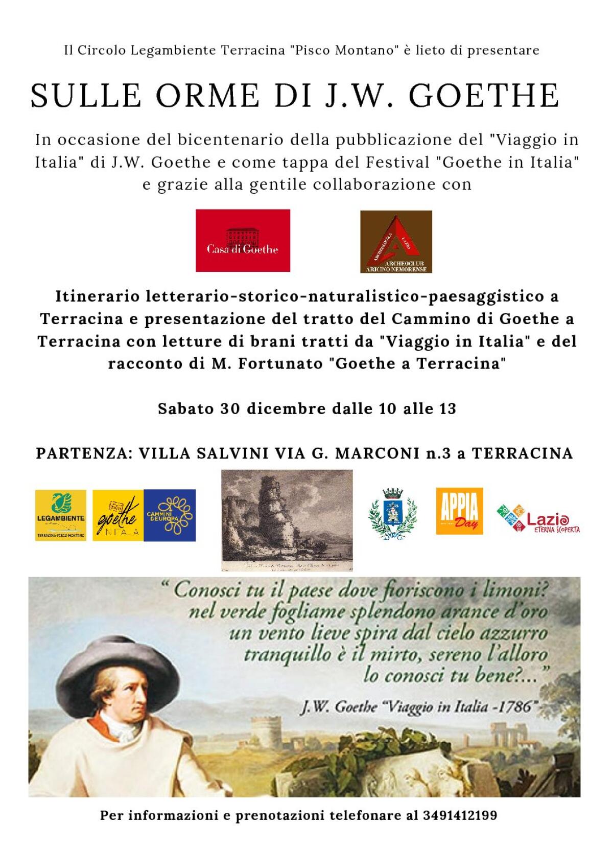 Sulle orme di Goethe, nuovo percorso con Legambiente Terracina - 