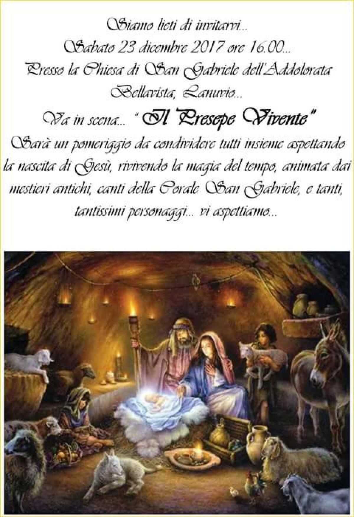 Presepe Vivente sabato 23 dicembre presso la chiesa di San Gabriele a Bellavista - 