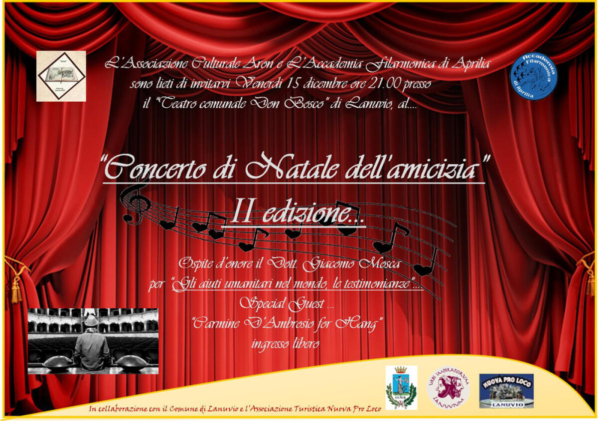 “Concerto di Natale dell'amicizia” al Teatro Comunale Don Bosco di Lanuvio. - 