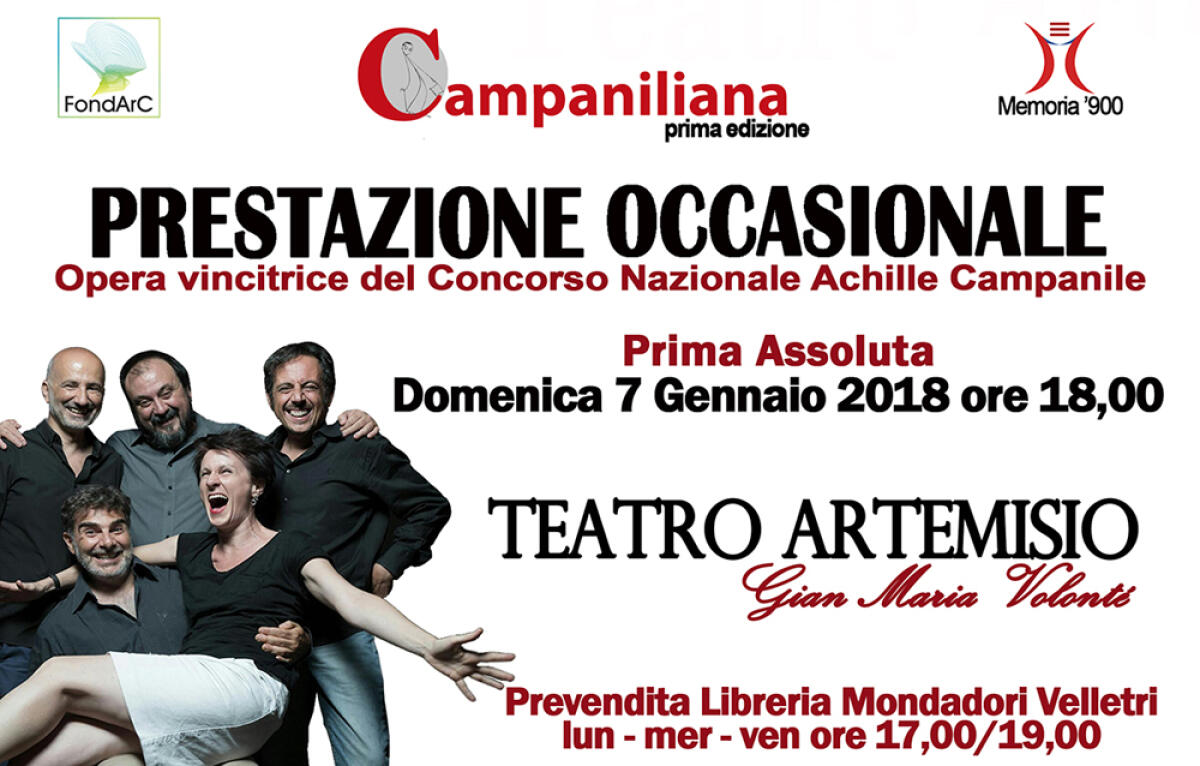 A Velletri la prima nazionale dello spettacolo “Prestazione Occasionale”. - 