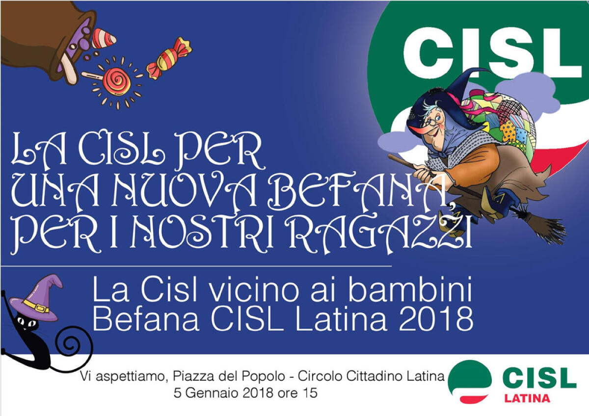 La Befana della Cisl di Latina arriva al Circolo Cittadino, per i bambini meno fortunati. - 