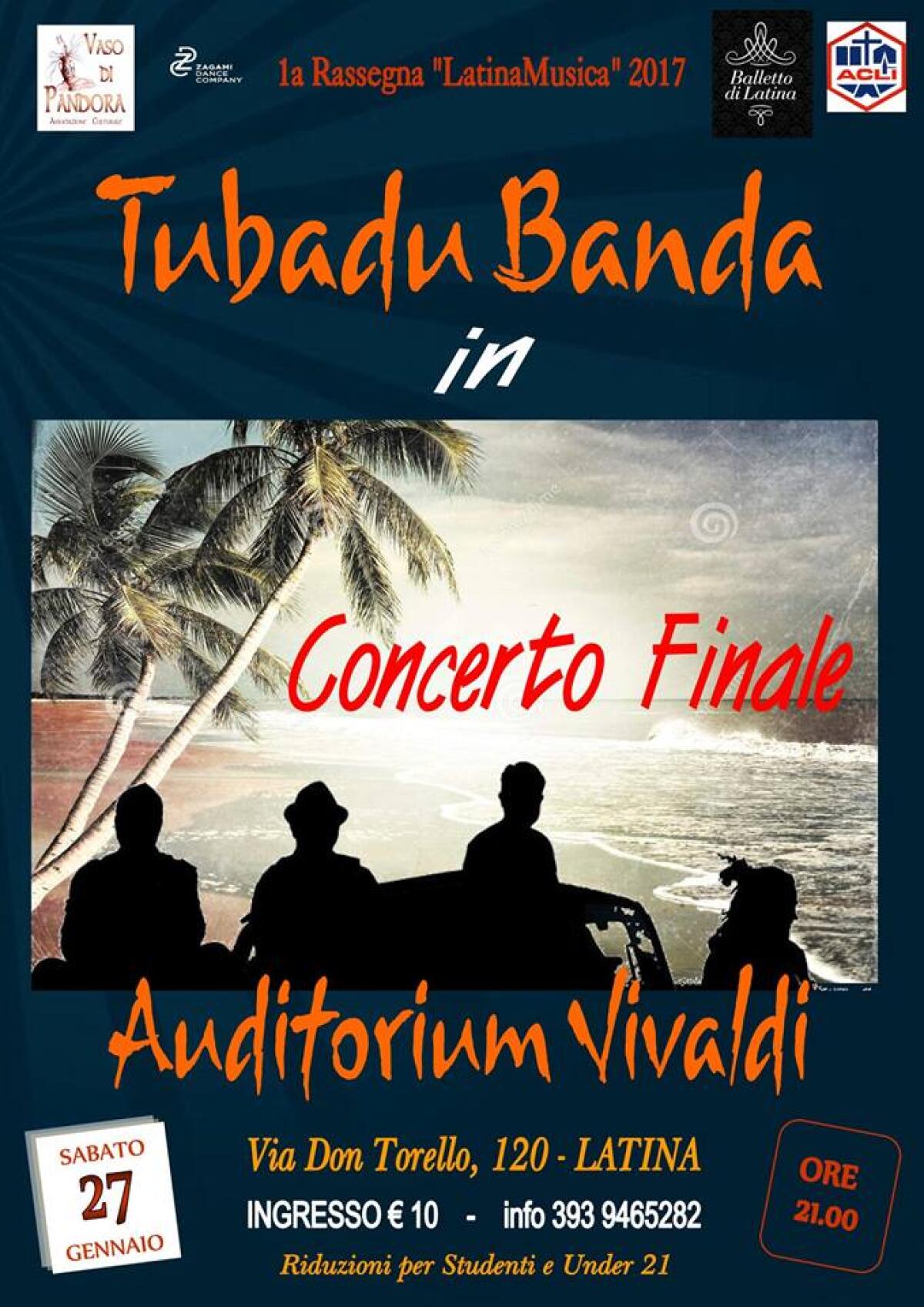 Arriva l’estate all’Auditorium Vivaldi di Latina con la Banda Tubadu - 