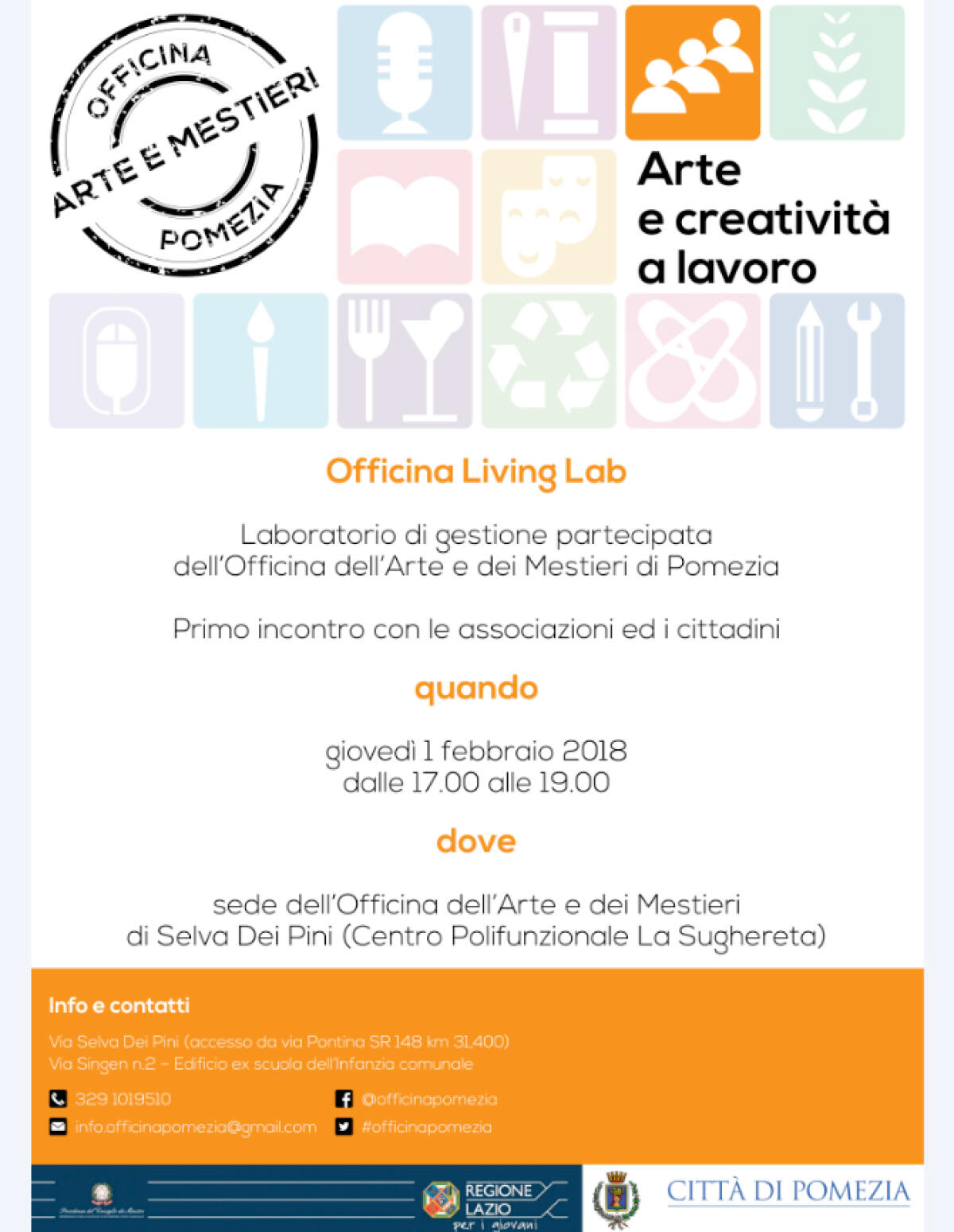 Officina dell'Arte e dei Mestieri di Pomezia: questo giovedì il primo incontro. - 