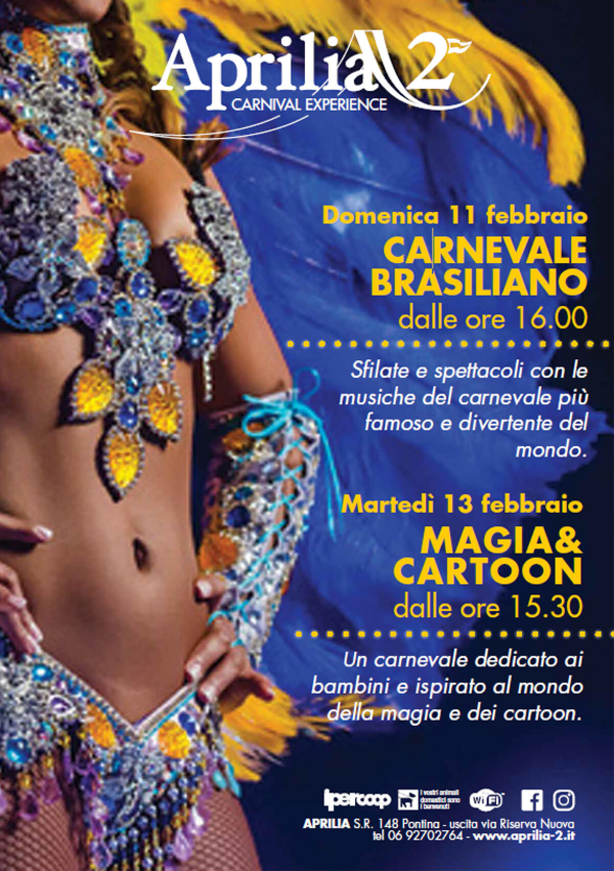 Carnevale brasiliano, magia e cartoon al centro commerciale “Aprilia2”. - 