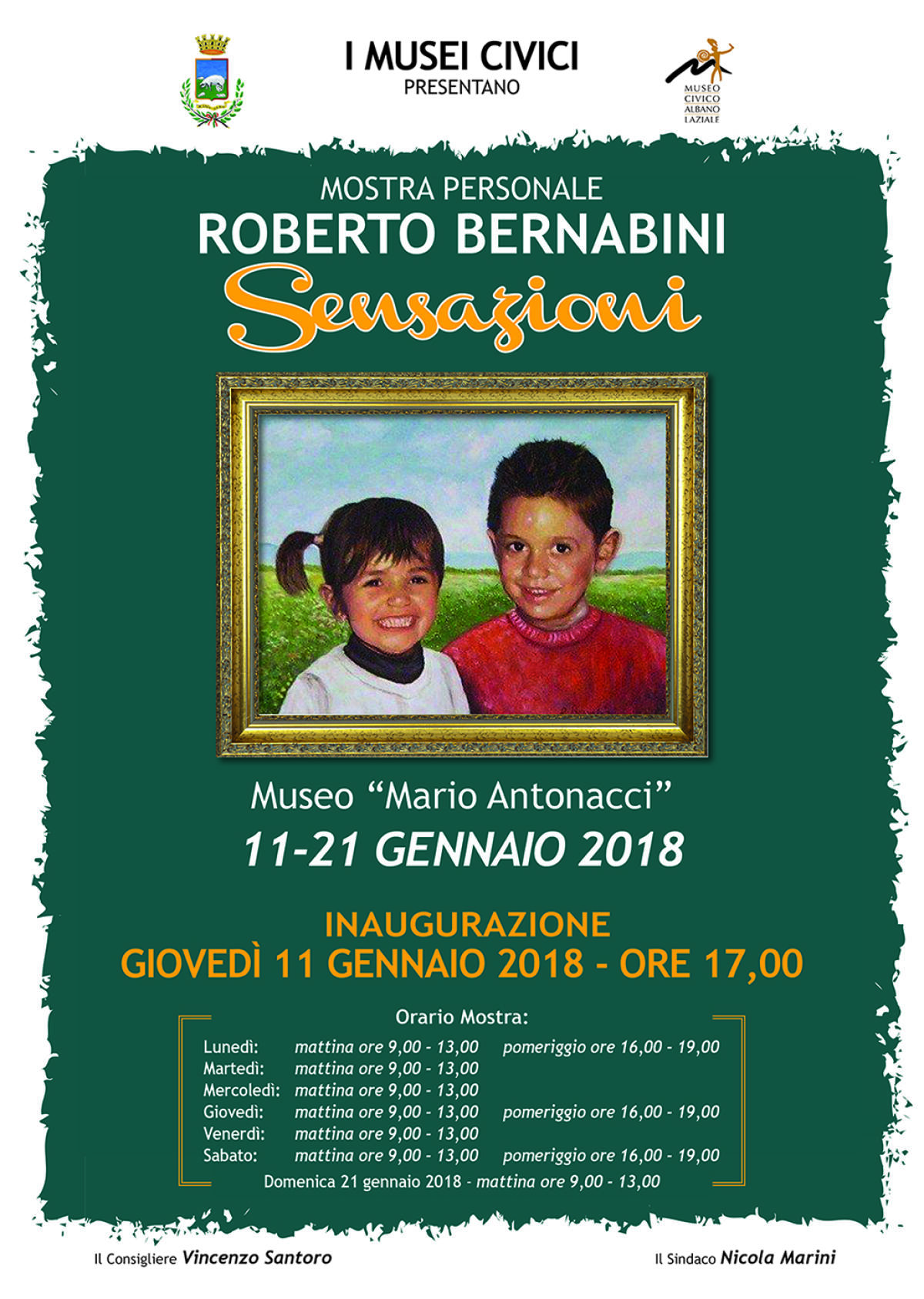Al Museo "Antonacci” di Albano sin o al 21 gennaio la  mostra di Roberto Bernabini. - 