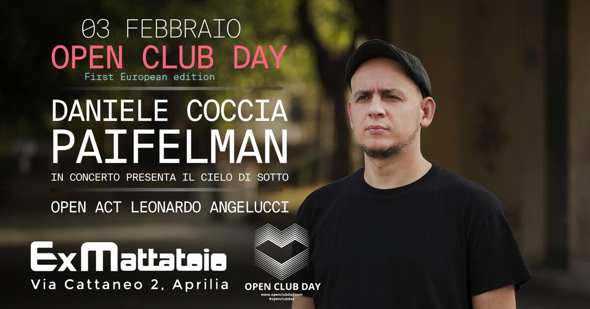 All'ExMattatoio sabato c'è l'Open Club Day con il concerto di Daniele Coccia - 