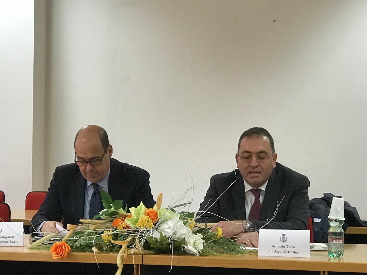 Visita lampo ad Aprilia del presidente della Regione Zingaretti - 