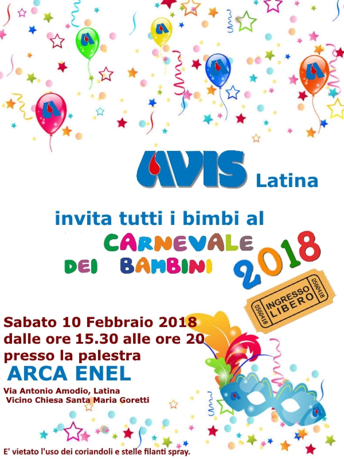 Torna il Carnevale dei Bambini con l'Avis di Latina - 