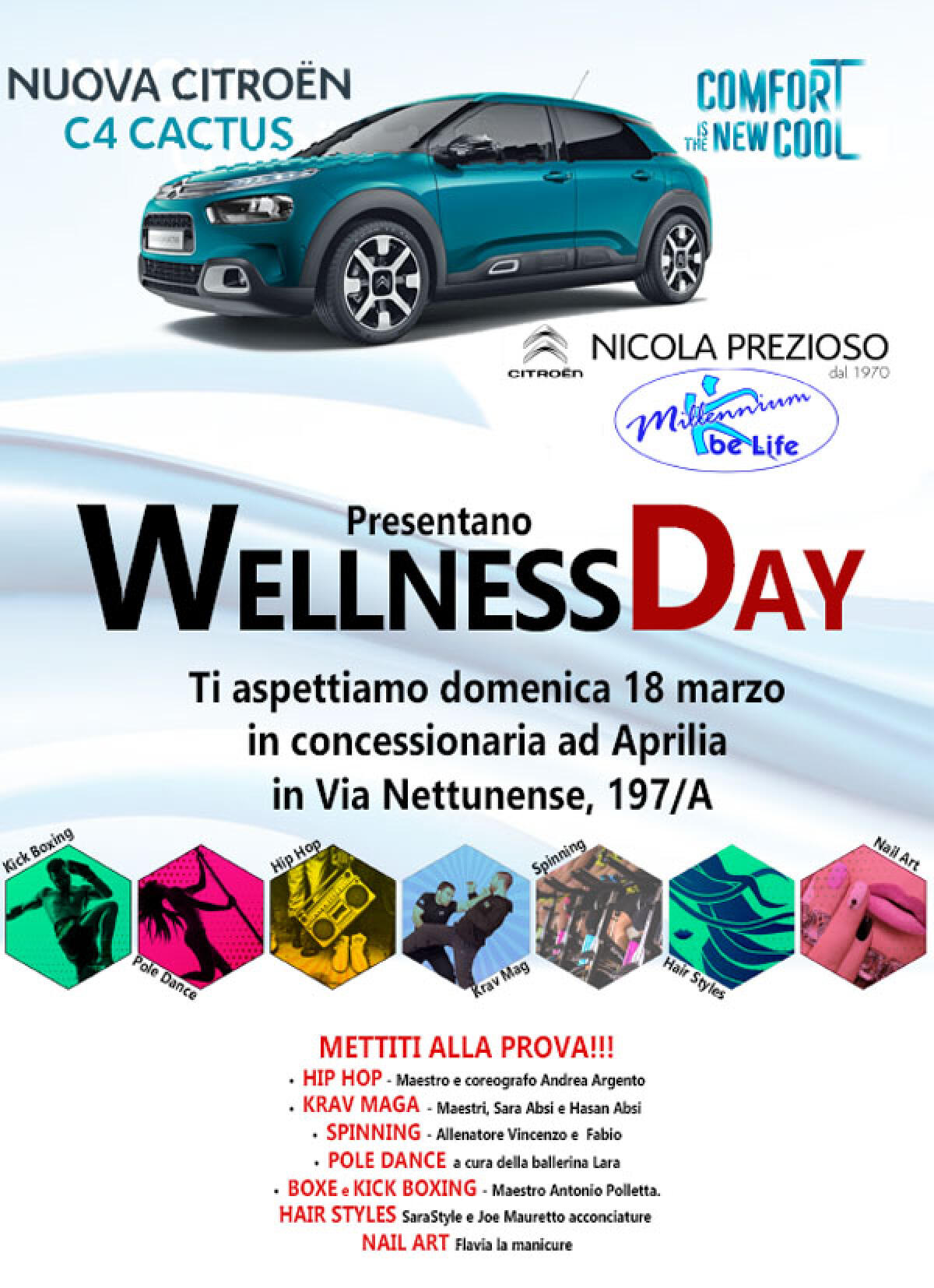 APRILIA - “Citroen Nicola Prezioso” e “Millenium Be Life” presentano il “Wellness Day”. - 