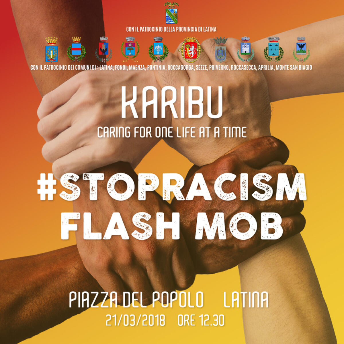 Stop al razzismo, flash mob a Latina con la cooperativa Karibu - 