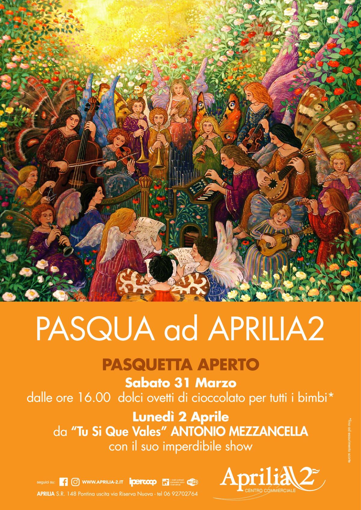 “Aprilia2” aperto anche a Pasquetta: in programma lo show dell’imitatore Antonio Mezzancella di “Tu si Que Vales”. - 