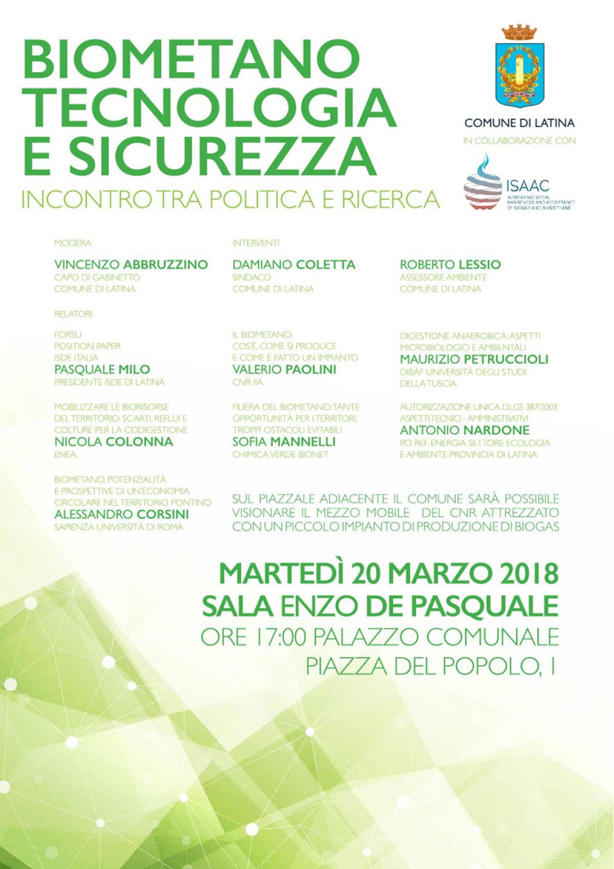 A Latina il prossimo 20 marzo un convegno sul biometano organizzato dal Comune. - 