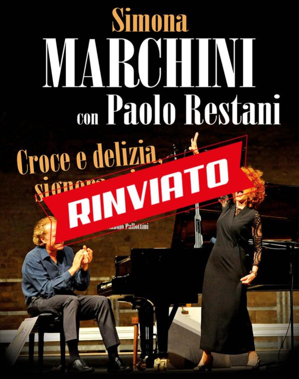 VELLETRI -  Rinviato al Teatro Tognazzi lo spettacolo “Croce e delizia, Signora mia”. - 