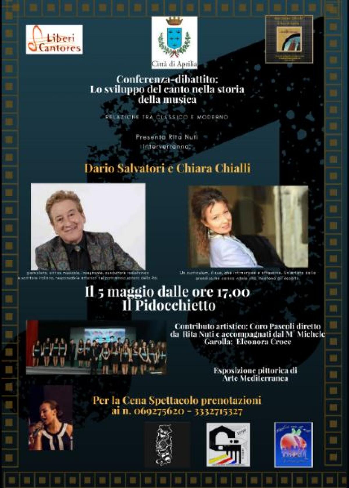 Ad Aprilia Dario Salvatori e Chiara Chialli per una conferenza-dibattito sulla musica - 