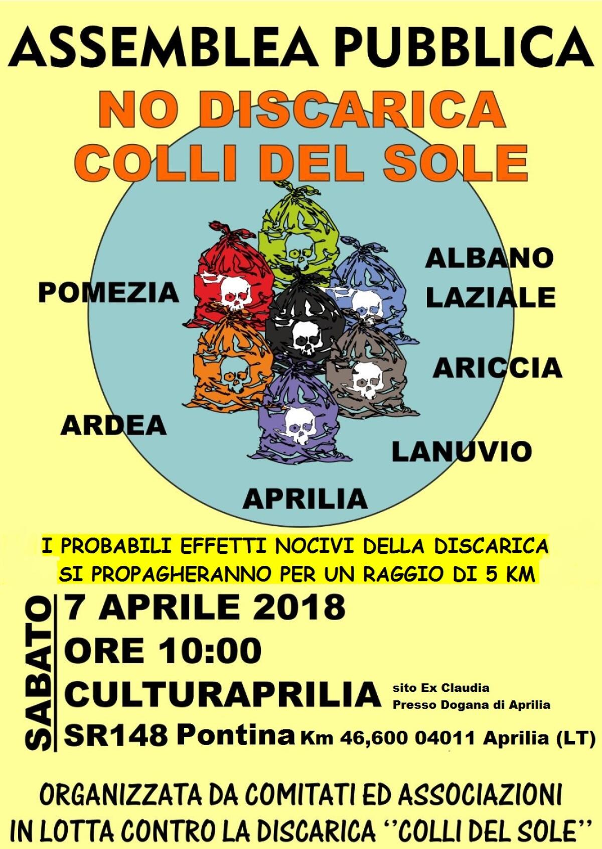 Aprilia - Discarica a Colli del Sole, nuova assemblea pubblica sulle osservazioni - 