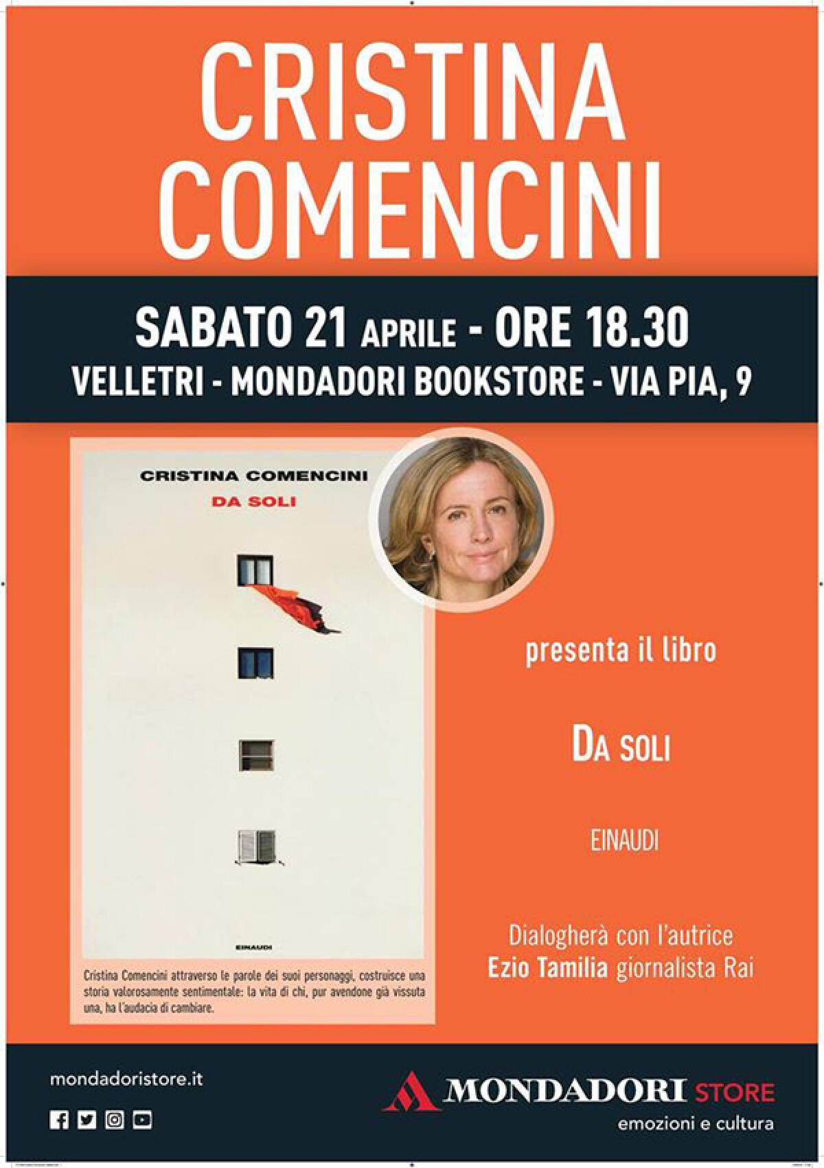 Cristina Comencini a Velletri per presentare il libro: "Da soli" - 