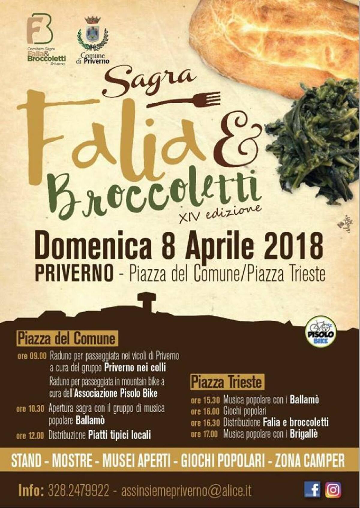Questa domenica 8 aprile a Priverno torna la “Sagra Falia e Broccoletti”. - 