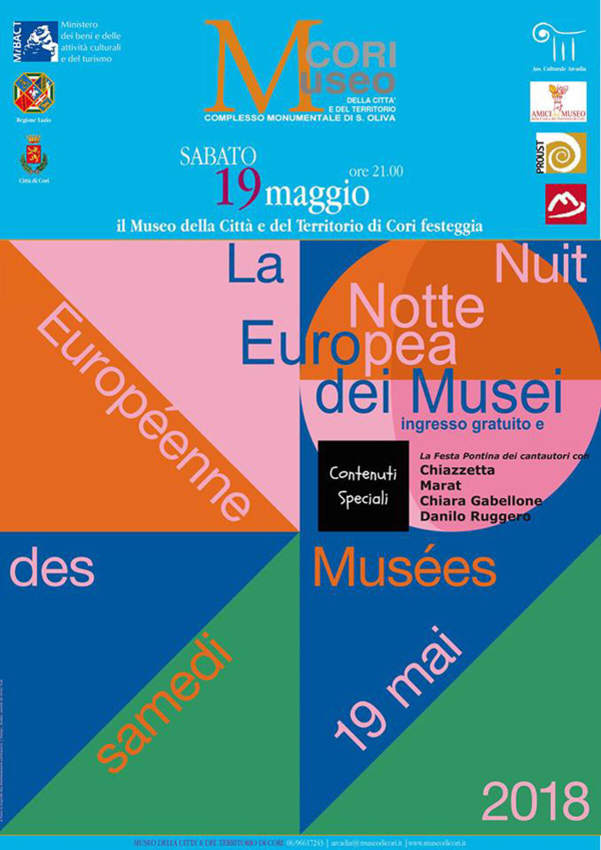 “Notte Europea dei Musei”: ecco le iniziative in programma a Cori per sabato 19 Maggio. - 