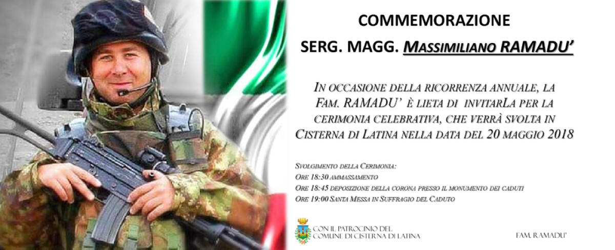 Questa domenica a Cisterna il “Memorial Massimiliano Ramadù”. - 