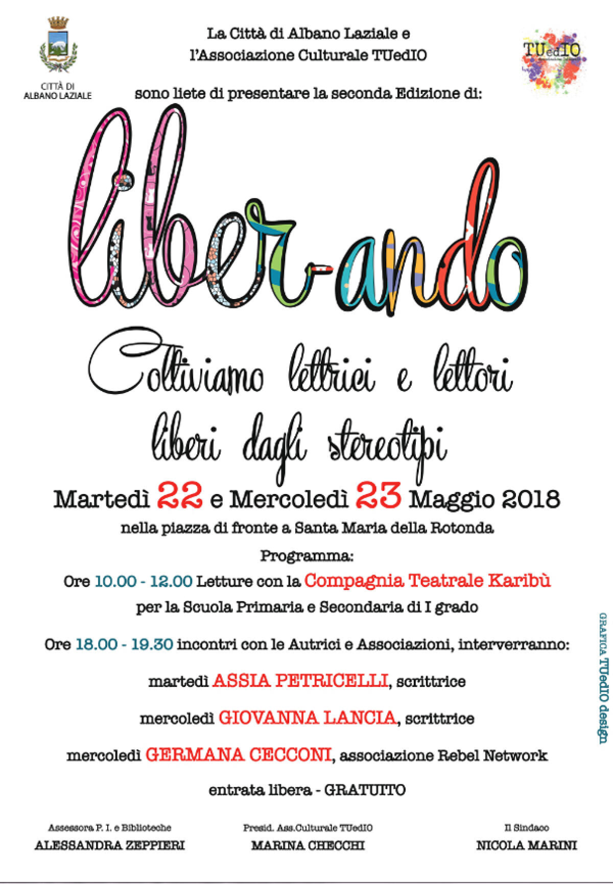 Si chiude oggi ad Albano la seconda edizione del festival letterario “Liber-ando". - 