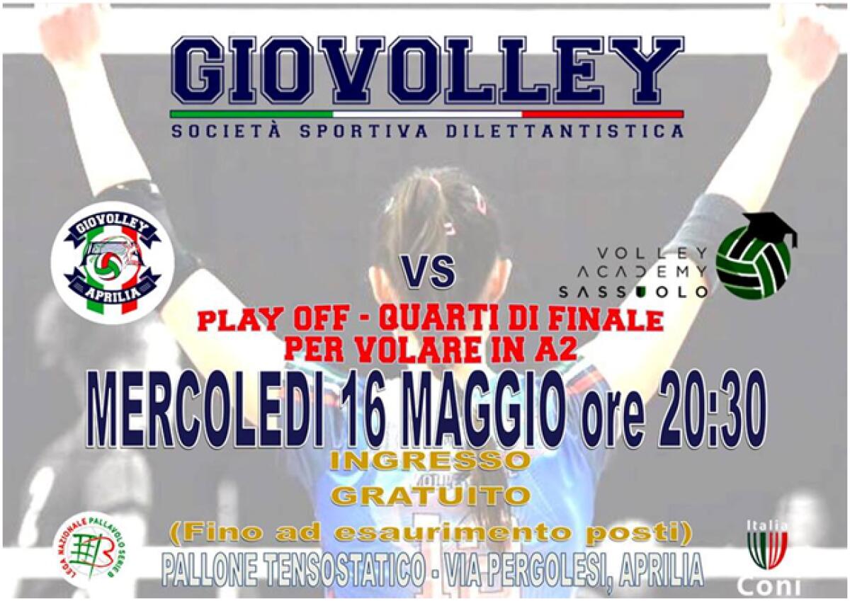 La Giò Volley Aprilia sogna la serie A2: oggi la gara2 dei play off contro il Sassuolo. - 