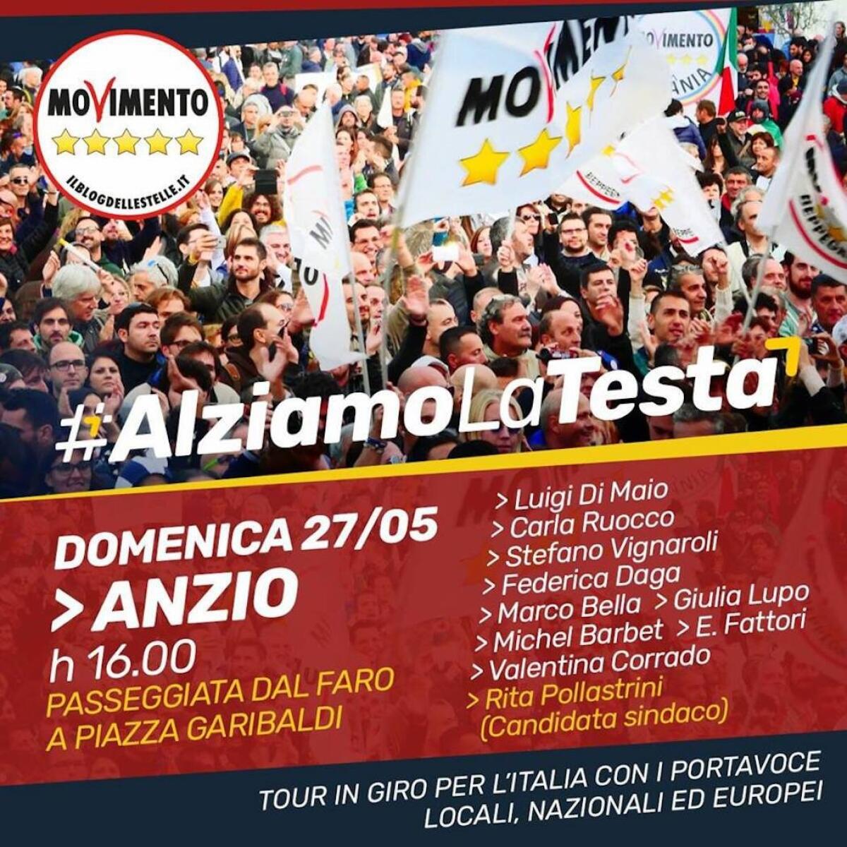 Ad Anzio arriva il leader del Movimento 5 Stelle Luigi Di Maio - 