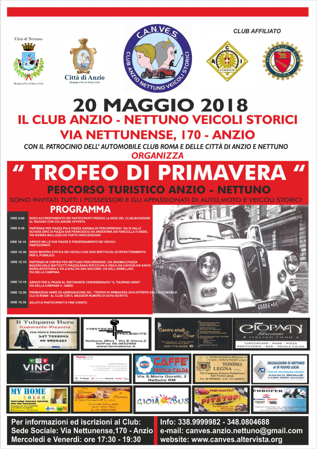 Il Club Anzio Nettuno veicoli storici organizza il “Trofeo di Primavera” - 