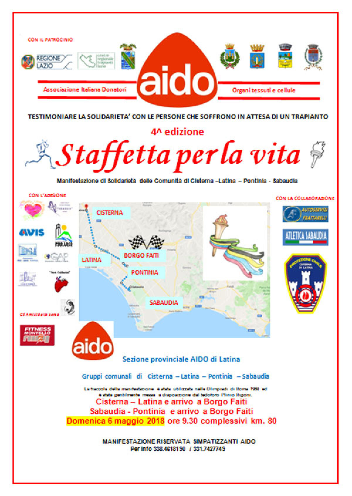 Questa domenica a Latina si svolge la quarta edizione della “Staffetta della Vita” dell'Aido. - 