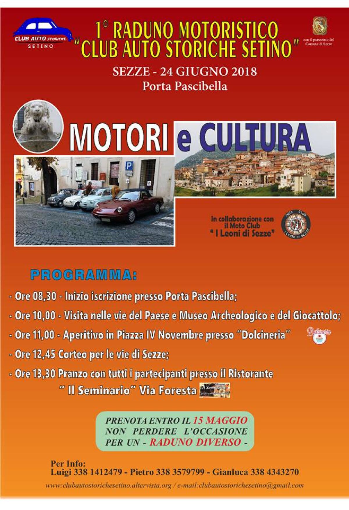 “Motori e Cultura”, raduno motoristico a Sezze il 24 Giugno a Porta Pascibella - 