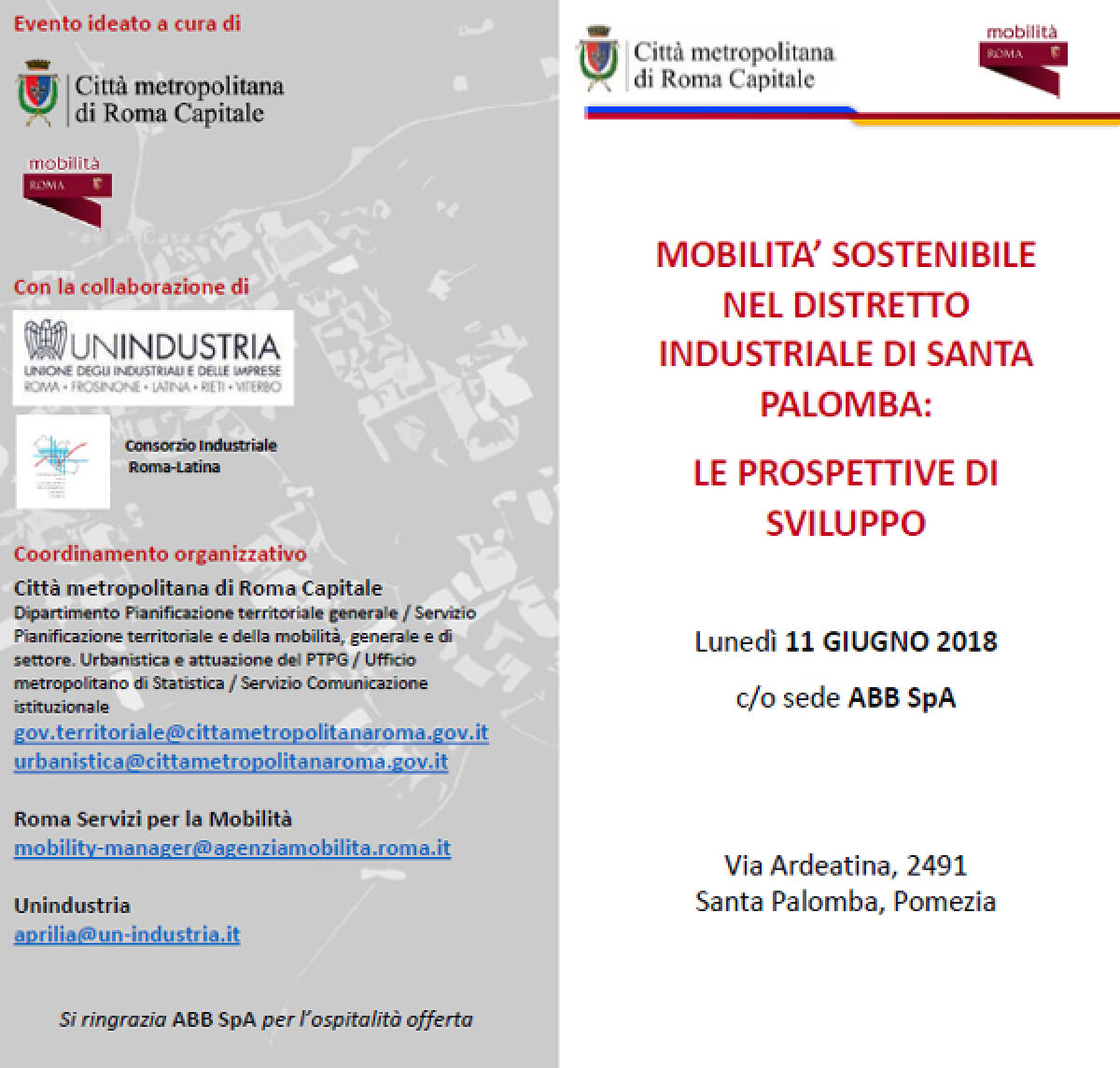 POMEZIA - “Mobilità sostenibile nel distretto industriale di Santa Palomba": convegno dell'Unindustria. - 