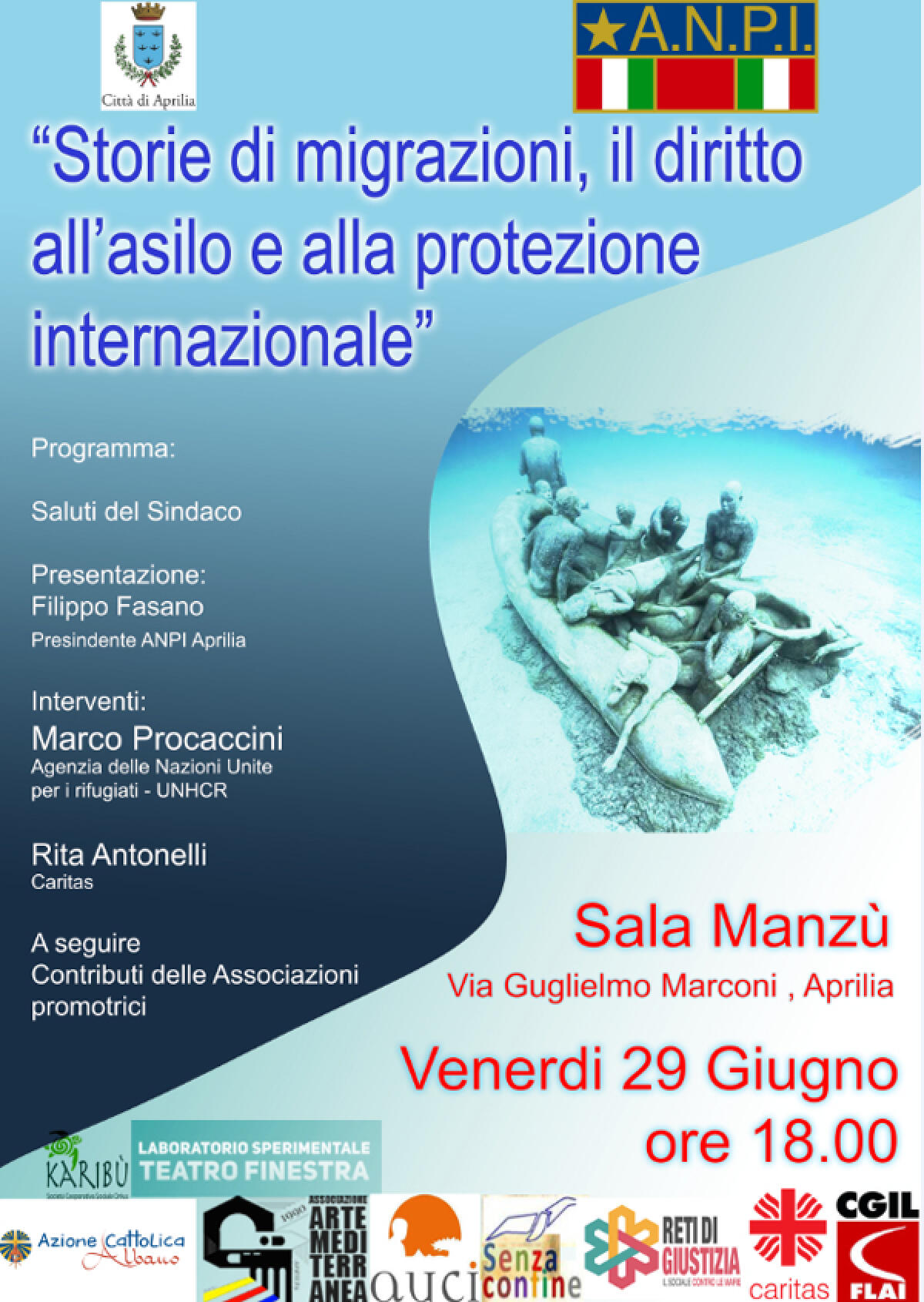APRILIA - "Storie di migrazioni": questo venerdì pomeriggio un incontro dell'Anpi. - 