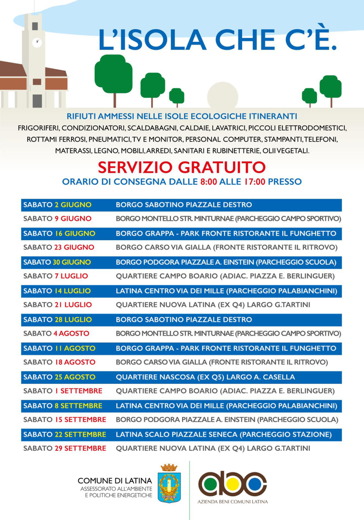 LATINA – Parte il secondo ciclo de “L’isola che c’è”, il servizio itinerante di raccolta degli ingombranti. - 